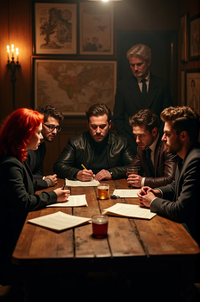 Group of people in a secret meeting