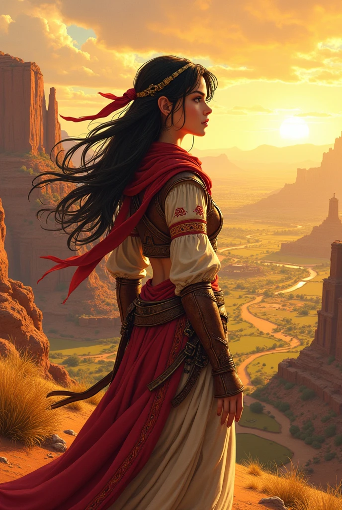 A western fantasy world with a beautiful heritage. Anime style