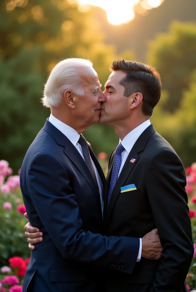 Joe Biden and Zelensky married kissing