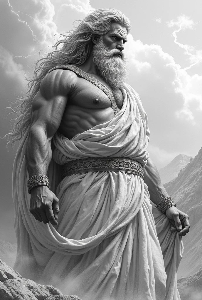 Zeus realistic pencil drawing