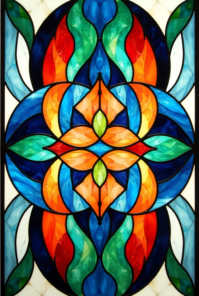 Stained glass pattern: Yoki style, Easy basic level to make, geometric.