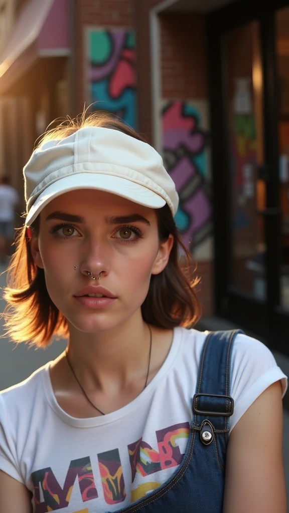 Create an image similar to the photo suggestion with a nose piercing.