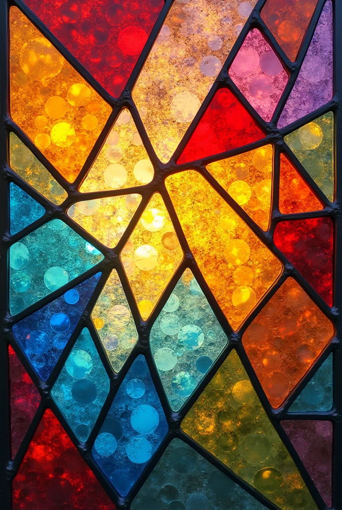 Easy to make Yoki style stained glass design , basic level, geometric, short
