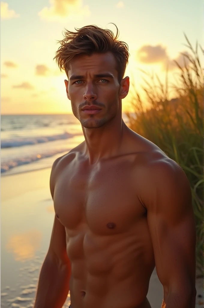 A naked, handsome man