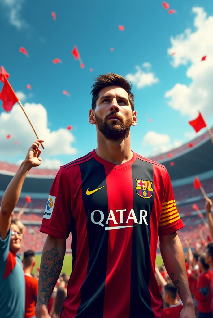 Messi with the Flamengo shirt