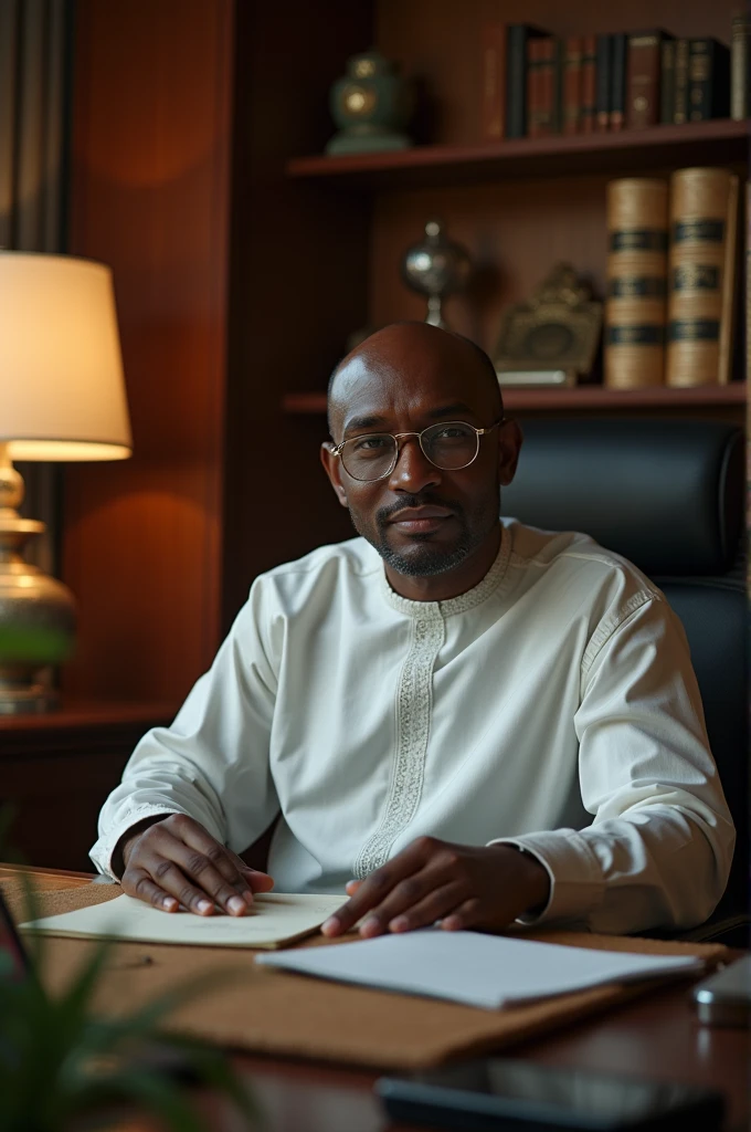 Nigeria rich man in his office
