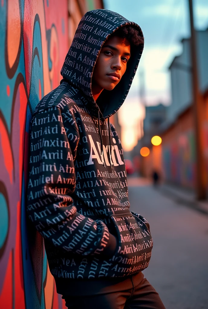 Amari hoodie word amari all over the hoodie