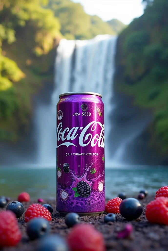 A can of Coca-Cola with açaí flavor, in a purple can.