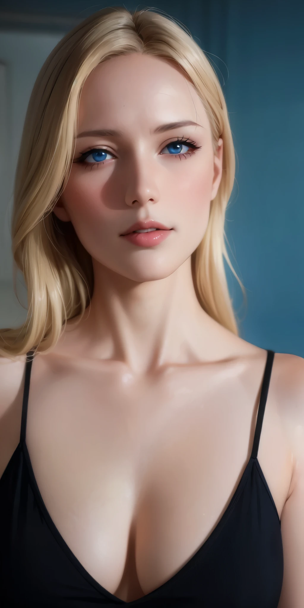 a close up of a woman in a white bikini posing for a photo, photorealistic perfect body, hyperrealistic full figure, realistic bikini, curvy hourglass figure, white bikini, realistic shaded perfect body, bikini full body photo, shiny white lingerie , photorealistic full body, curvy model, thin waist and thick hips, Perfect Body, curvy figure, wide hips, perfect face, blue eyes, Neoteny, symmetrical face, very long and straight light blonde hair, light white woman, neoteny, young, face with fine features, blue eyes, perfect skin, long straight blonde hair, thin nose, thin chin, hyper realistic, welcoming, affectionate and gentle personality, angelic face, full lips, perfect front centered, anxious centered, triangular jaw, face perfectly symmetrical, freckled, identical face identical to the image, features of the identical face identical to the image, ultra high quality, hyper realistic, high details, highly realistic skin, highly detailed skin, smooth and perfect skin, strong and freckle-free face, facial features face identical to the one in the image,ultra high qualuty,hyper realistic,fix errors,ultra hyper realistic skin,front centerded