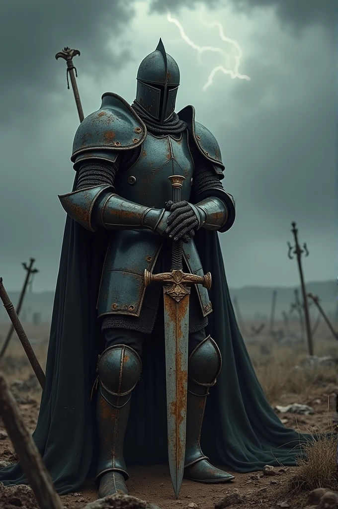 A rusty black knight