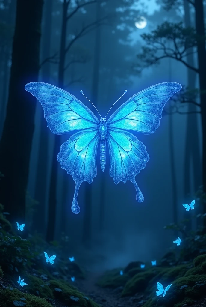 Harry Potter's Patronus, a brilliant blue butterfly shaped like Luna's moth.
