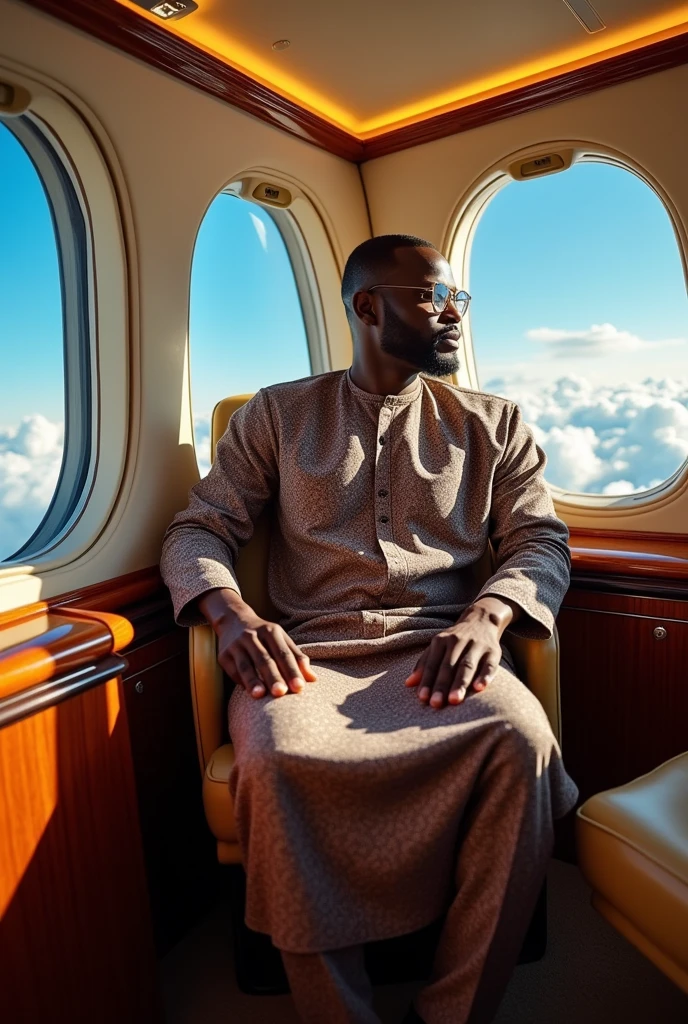 Igbo rich man in his private plane 