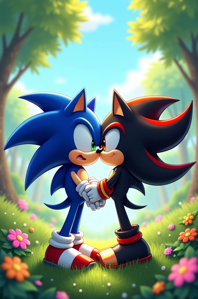 sonic the Hedgehog e Shadow The Hedgehog se beijando