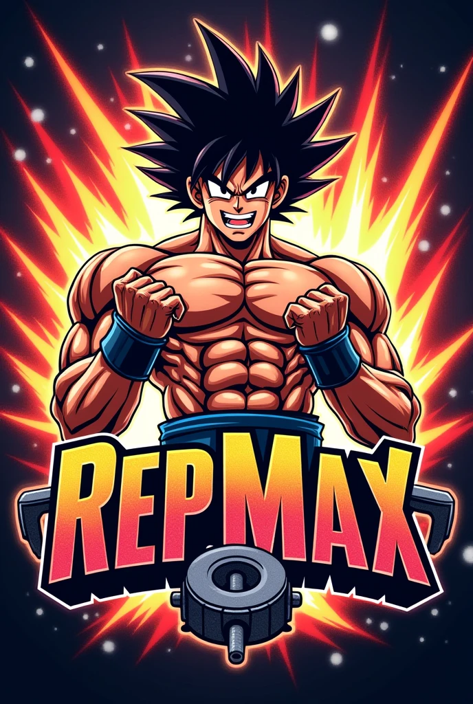Logo with the anime character Baki Hanma and the word RepMax