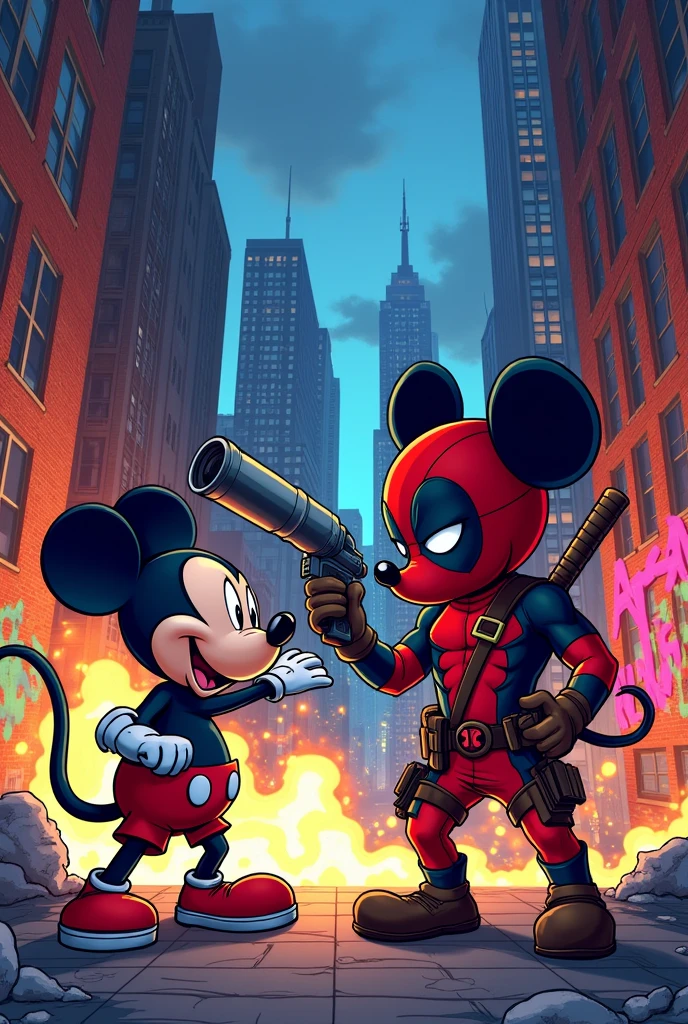 mikey mause fight and deadpool