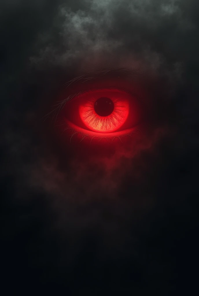 Doorbell ring camera of a red eye in the void