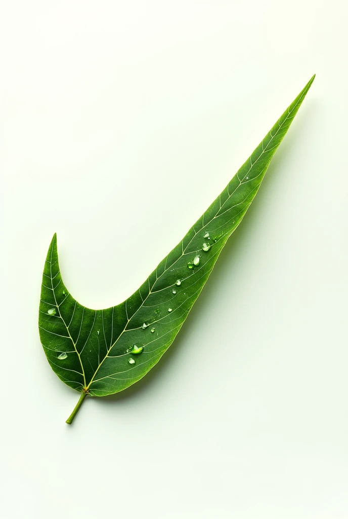 Create a fusion with the Nike brand logo and a drawn tree leaf.