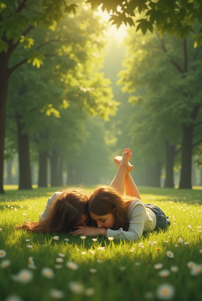A book cover that reads "If I Had Dedicated You", You Would Have Stayed?” with a sad footprint and two adult girls together real romance lying on the grass with the letters on top 4:7