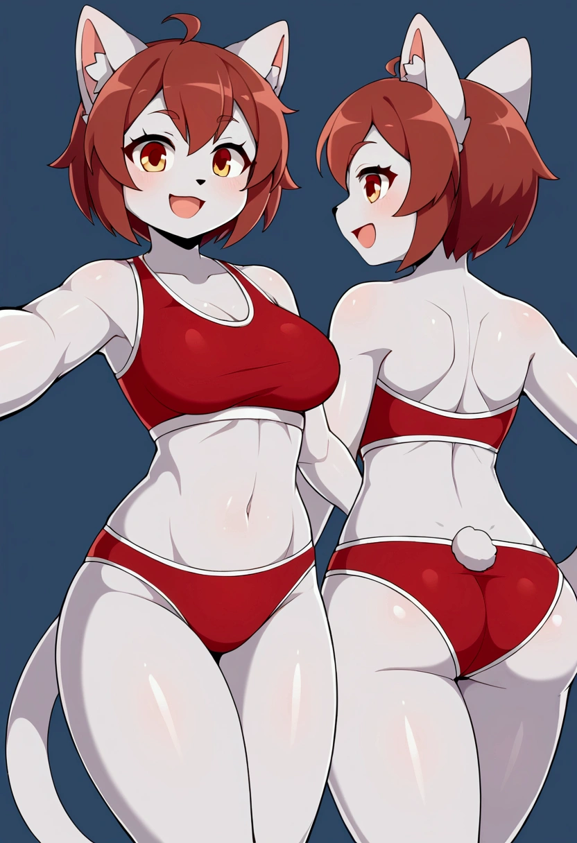 miniskirt furry hair thigh robot sportswear
