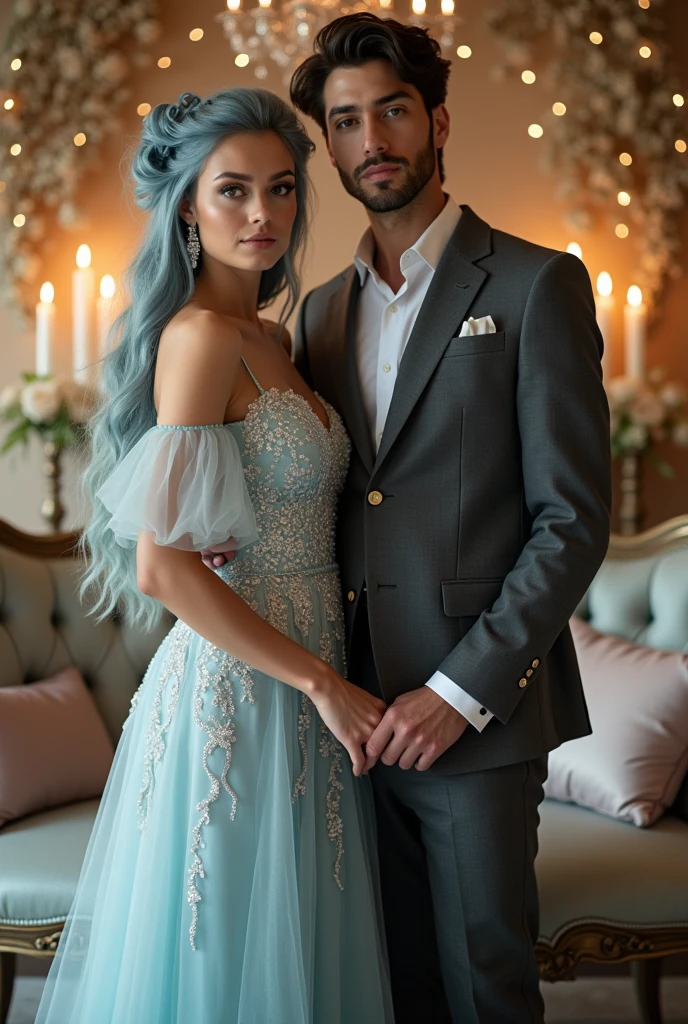 Pisces and Capricorn couple, elegant
