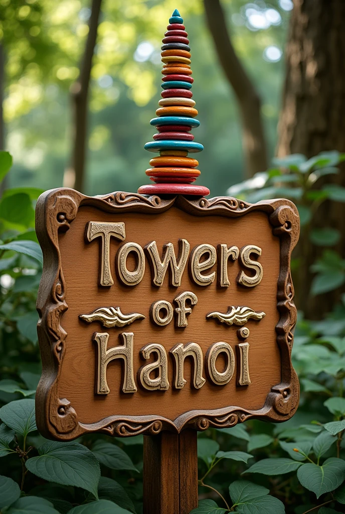 Sign with the phrase: Towers of Hanoi