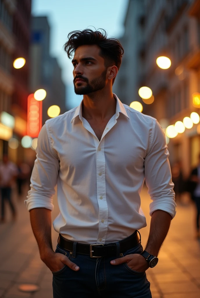 Real man in a shirt