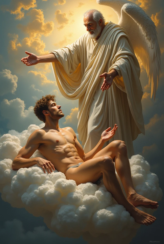 Make an art representation of the creation of Adam