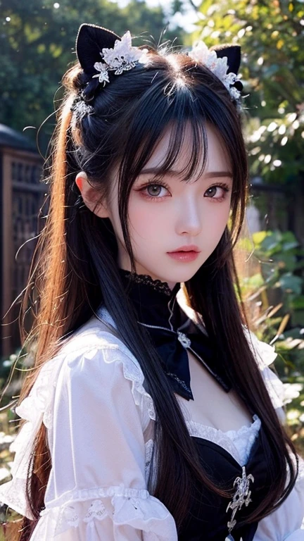 最もリアルなpeople々々Create and represent object configurations。((masterpiece))、Gothicta、Gothic maid outfit(((Highest quality)))、((Very detailed))、(Surreal)、(Highly detailed CG illustrations)、(Very delicate and beautiful)、masterpieceの少女、Highest quality、Realistic texture、Realistic Fabric、Ioutdoor、Walking in the garden、whole body、ntroducing a realistic illustration that focuses on the central front of the girl with realistic and Very detailed eyes..。This is an absolute rule, The text below describes the image quality:。 people々々The most talented painter in history、Meet beautiful women with unparalleled beauty.、犬火いちごの歴史の中で最も偉大なmasterpieceです, 私はpeople々I am creating the most beautiful paintings in life....。 create amazing anime artwork。'now、It's trending at SeaStation、Showcasing exquisite beauty and seductive aesthetics、Gothicta、Gothic maid outfit、outdoor、Walking in the garden、whole body