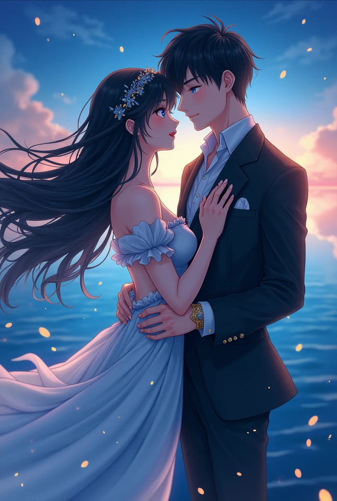 Anime couple
Pisces with long black hair
and elegant Capricorn


