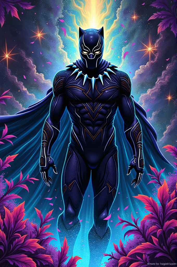 Psychedelic Marvel Black Panther style image