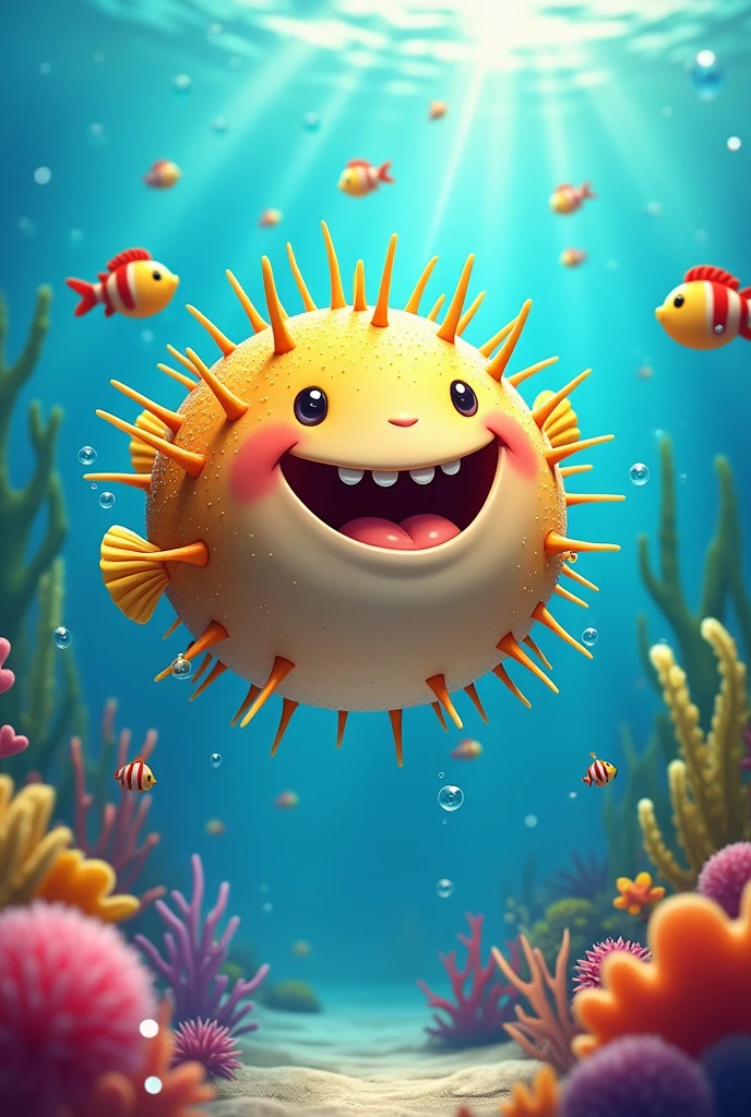 Puffer fish thorns happy baby big