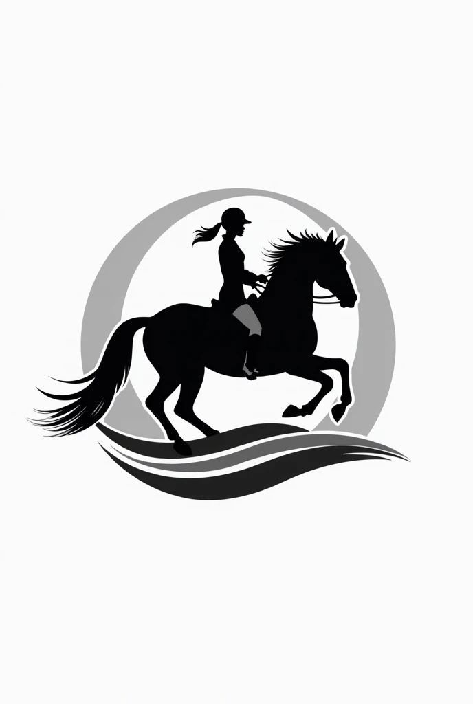 horse riding lesson program logo black and white