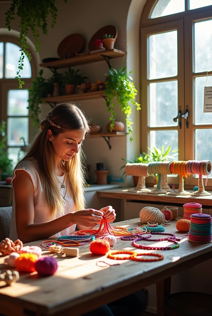 create an image of a company whose name is: "LL Acessorios" and the main specialty is making bracelets and macrame cords