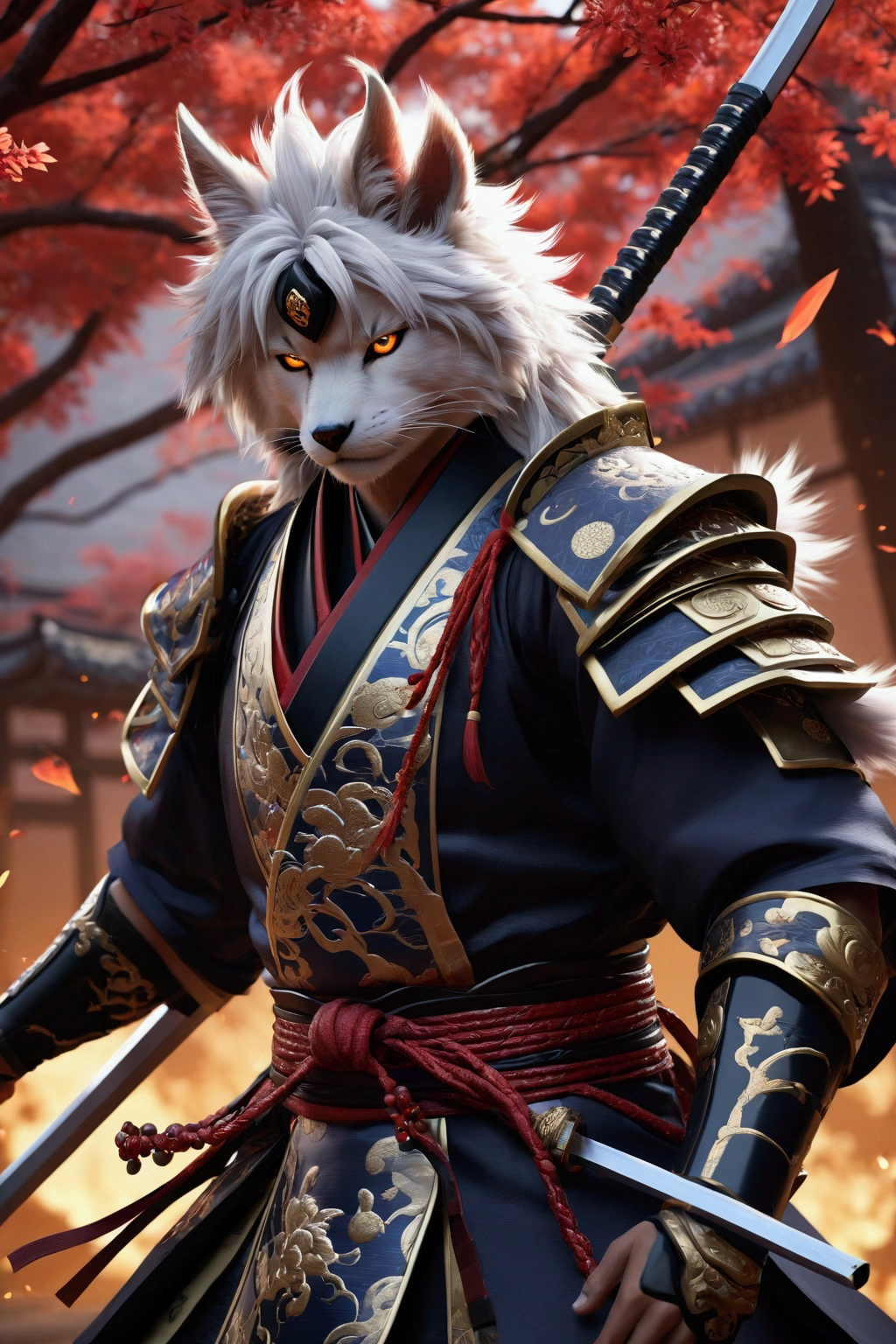 realistic furry Baal raiden shogun Genshin impact