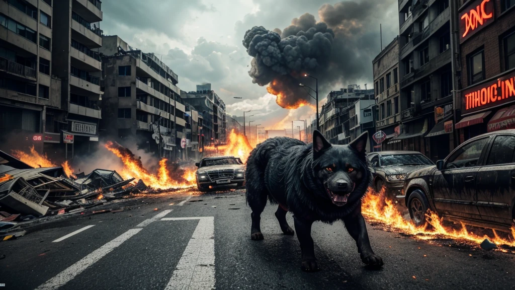 **Thumbnail Prompt:**

"Create a clickbait YouTube thumbnail featuring a shocking and intense scene. The background should depict a chaotic, war-torn environment with destroyed buildings, burning cars, and a dark, stormy sky filled with smoke and fire. In the foreground, showcase a monstrous dog with terrifying features—glowing red eyes, sharp fangs, and an enormous, muscular body—charging through the destruction, leaving chaos in its wake. The dog should look menacing and unstoppable, with people fleeing in fear. Use bold, dramatic text overlays like 'MONSTER UNLEASHED!' and 'TERROR IN THE STREETS!' to grab attention and emphasize the scale of the threat."

**Text Overlay:**
- "MONSTER UNLEASHED!"
- "TERROR IN THE STREETS!"