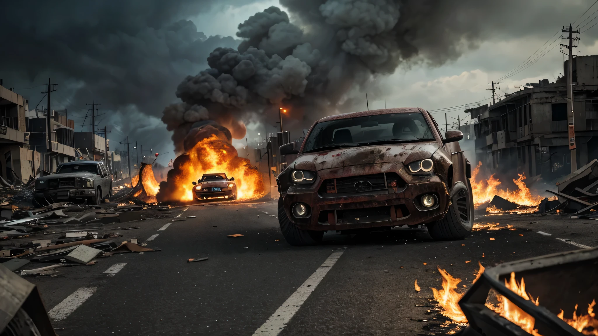 **Thumbnail Prompt:**
"Create a clickbait YouTube thumbnail featuring a shocking and intense scene. The background should depict a chaotic, war-torn environment with destroyed buildings, burning cars, and a dark, stormy sky filled with smoke and fire. In the foreground, showcase a monstrous dog with terrifying features—glowing red eyes, sharp fangs, and an enormous, muscular body—charging through the destruction, leaving chaos in its wake. The dog should look menacing and unstoppable, with people fleeing in fear. Use bold, dramatic text overlays like 'MONSTER UNLEASHED!' and 'TERROR IN THE STREETS!' to grab attention and emphasize the scale of the threat."
**Text Overlay:**
- "MONSTER UNLEASHED!"
- "TERROR IN THE STREETS!"