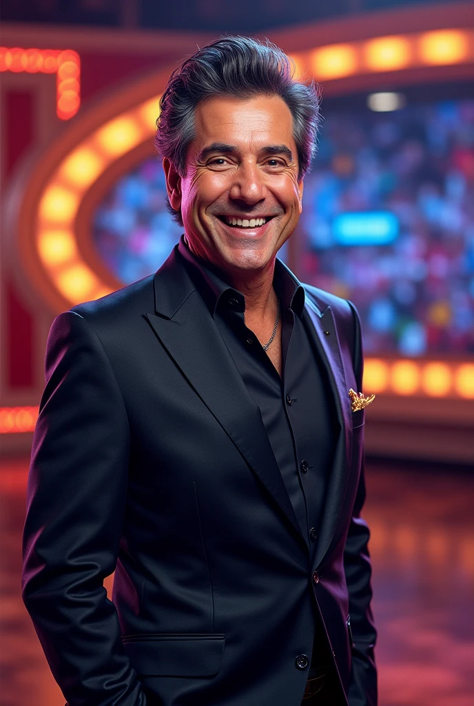 Realistic image of Silvio Santos, image faithful to the original