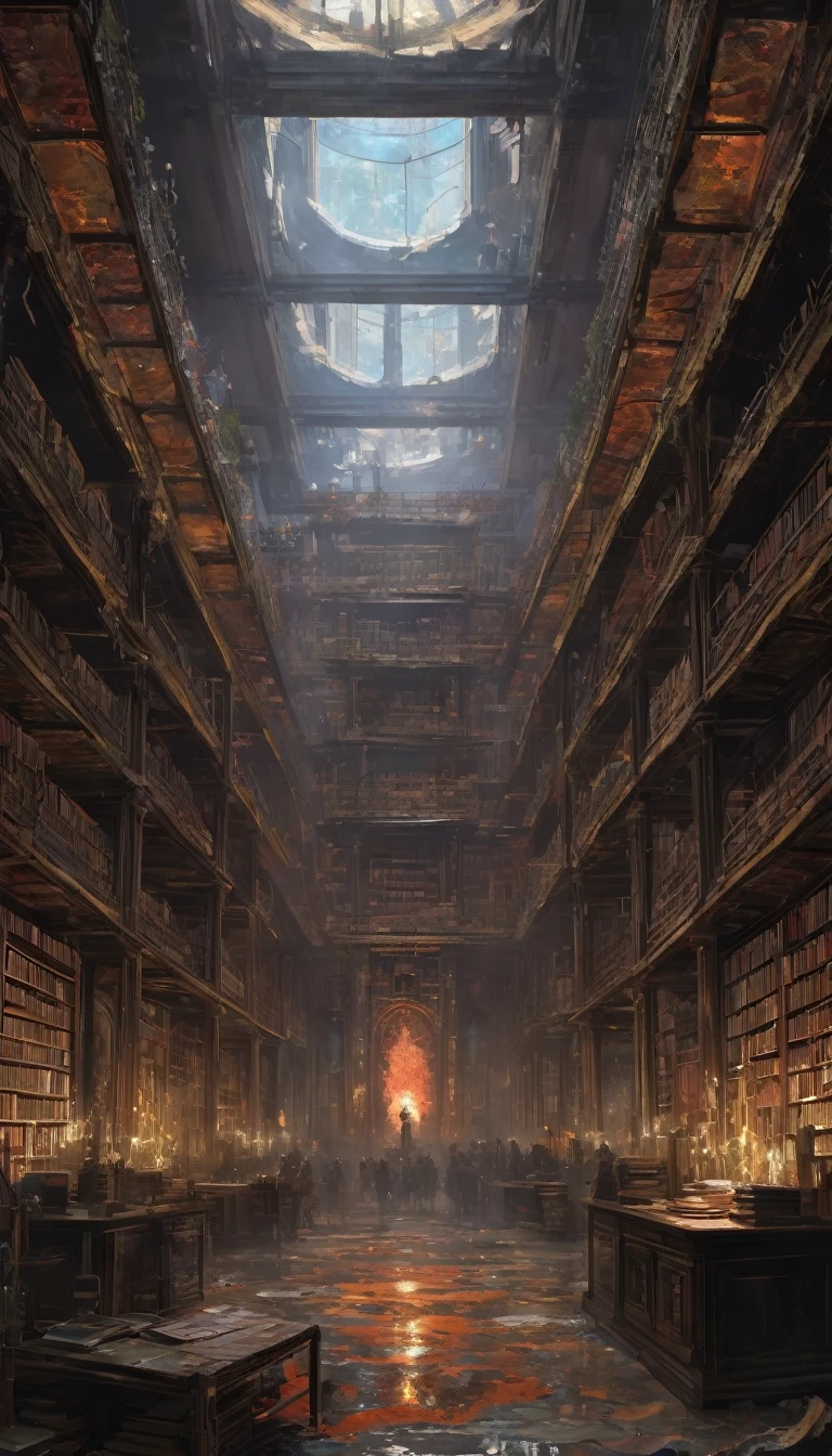 hell's library, art inspired by Wadim Kashin
