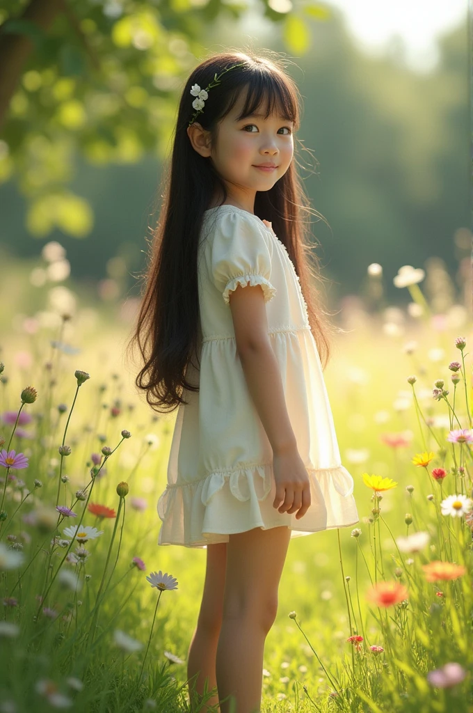 Girl hyperealistic asian barefoot