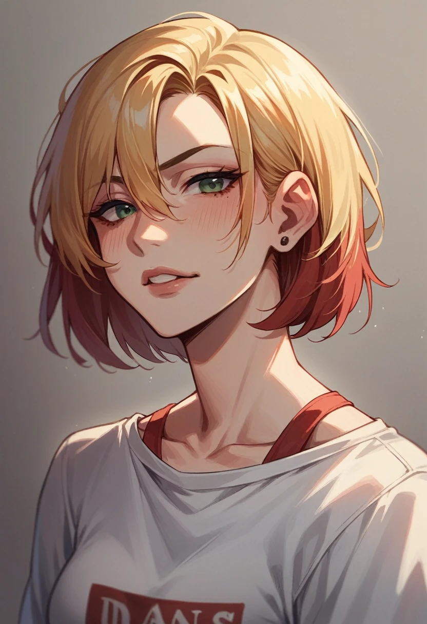 blonde girl, shepard dog