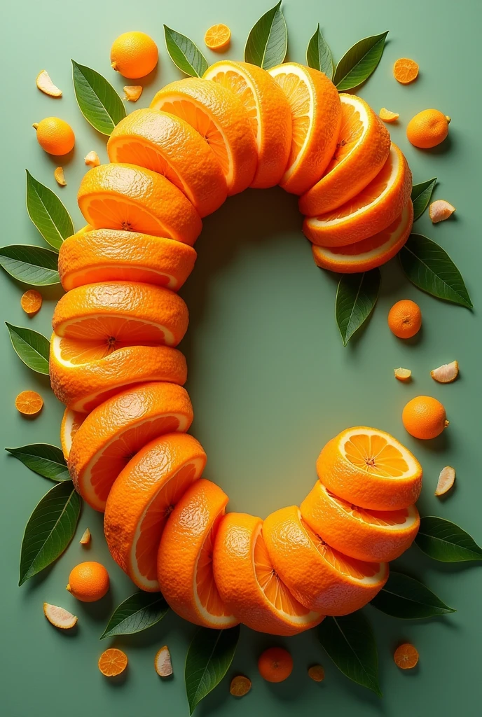 Letter C with mandarin peels