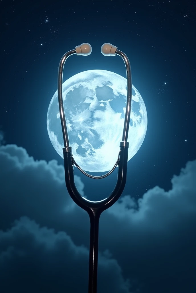 Moon in a stethoscope
