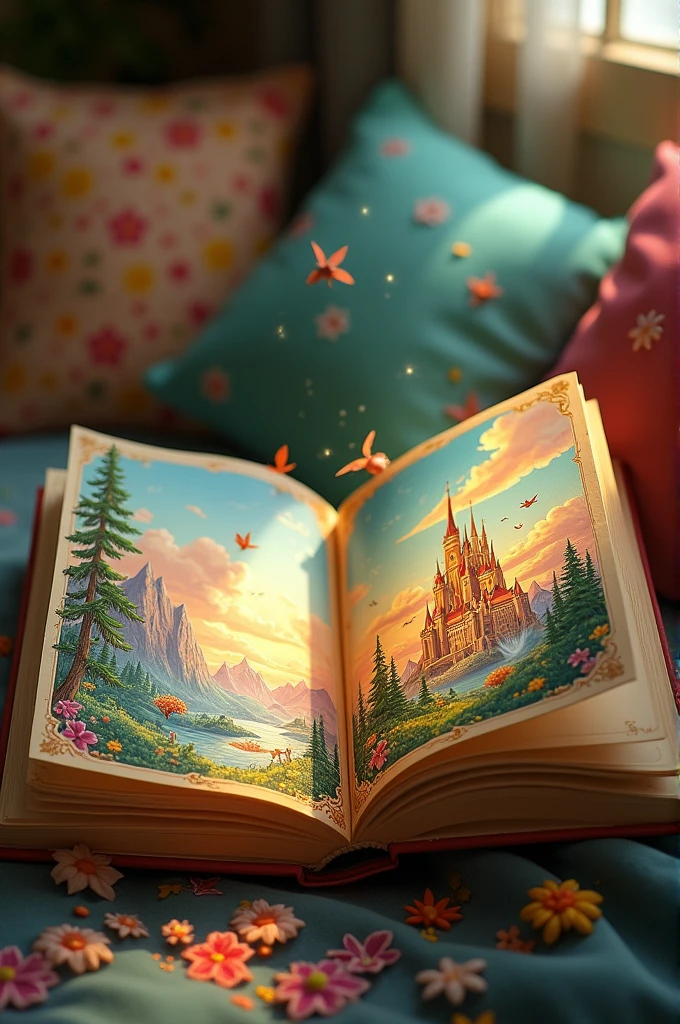 A  opening fairy tales book
