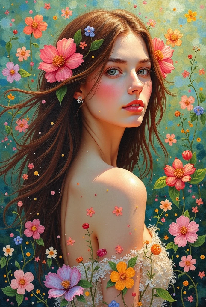 (ultra-detailed background, detailed background), absurdres, highres, ultra detailed, extremly detailed, 1girl, (bunch of flowers:1.3), (zentangle:1.2), (geometric:1.2),(colorful), abstract art style Retro vintage art print, y, glamorous pin-up girl wearing a sailors hat, bikini, A painting of a woman wife ((golden ratio}} laying on the sofa after a long night on the town, a painting, a Beautiful expressive painting, malcolm liepke painting, glossy painting, beautiful digital painting, digital art painting, Fine paintings, monochromatic. malcolm liepke oil painting, impressionist painting.Spread your legs apart, beautiful and delicate face, fair skin