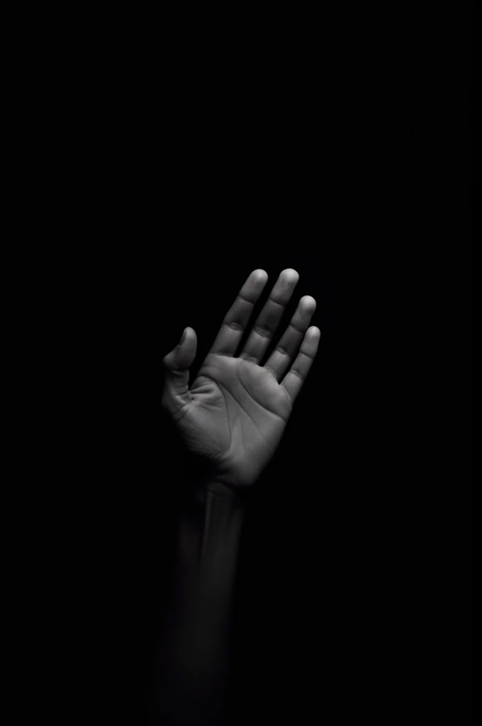 A hand reaching for something with a deep black background, symbolizing theft or wrongful taking.