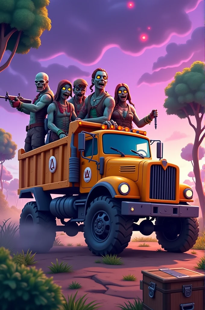 Zombies in a Fortnite truck 