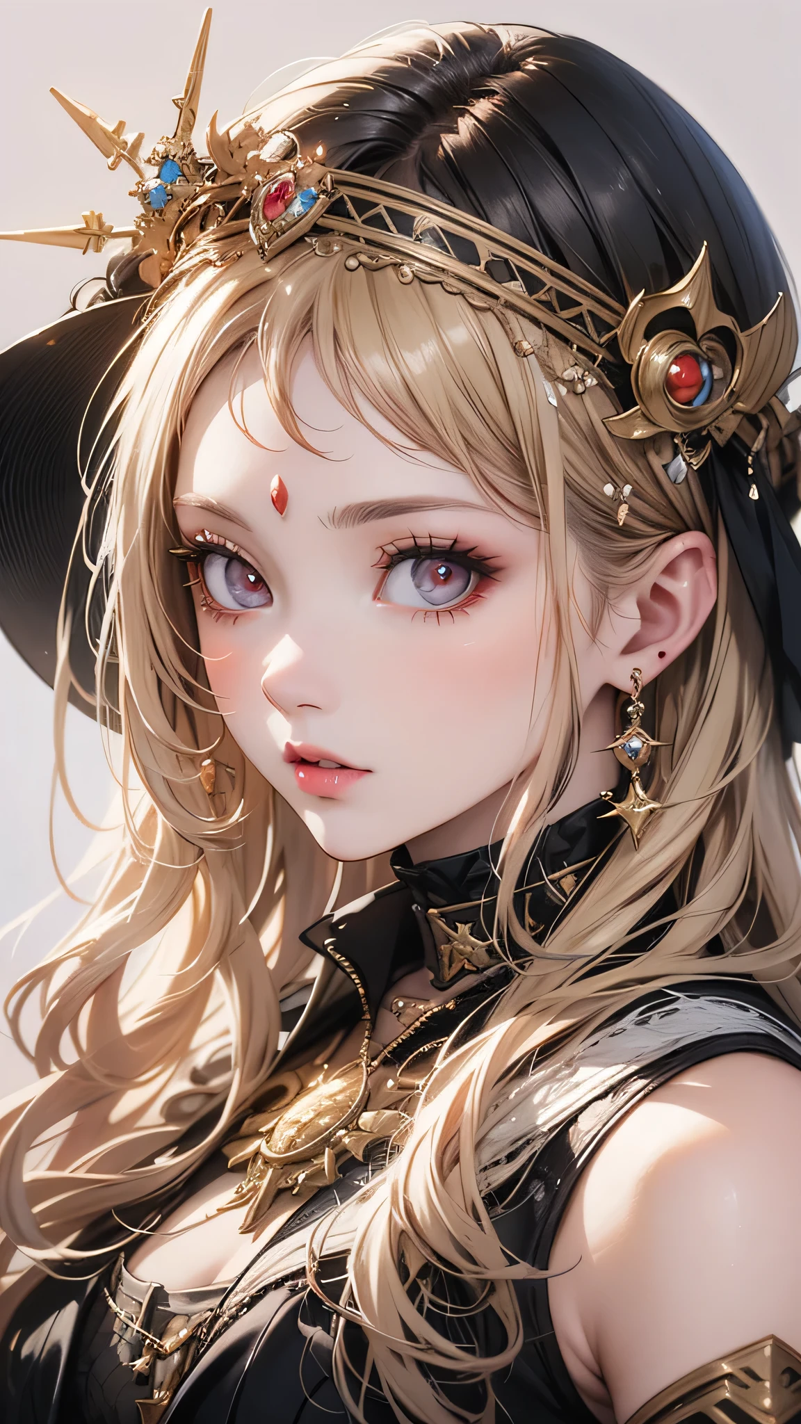 Close-up of a woman with long blonde hair holding a mobile phone, magali villeneuveに触発されて, fantasy art portraits, Fantasy Portrait art, detailed matte Fantasy Portrait, Alice x. open, Fantasy Portrait, epic fantasy art portraits, beautiful fantasy art portraits, magali villeneuve, グラフィックアーティスト magali villeneuve, fantasy genre portrait, Epic fantasy digital art style