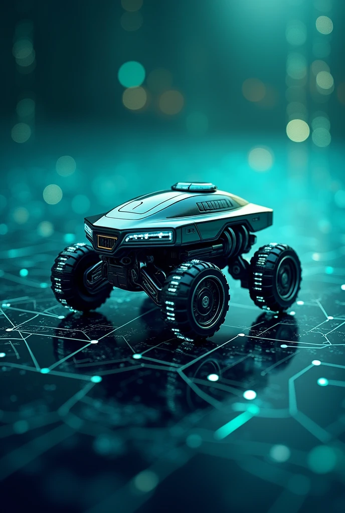 Creame un logo de un robot rover con la frase " Internet of Things " 