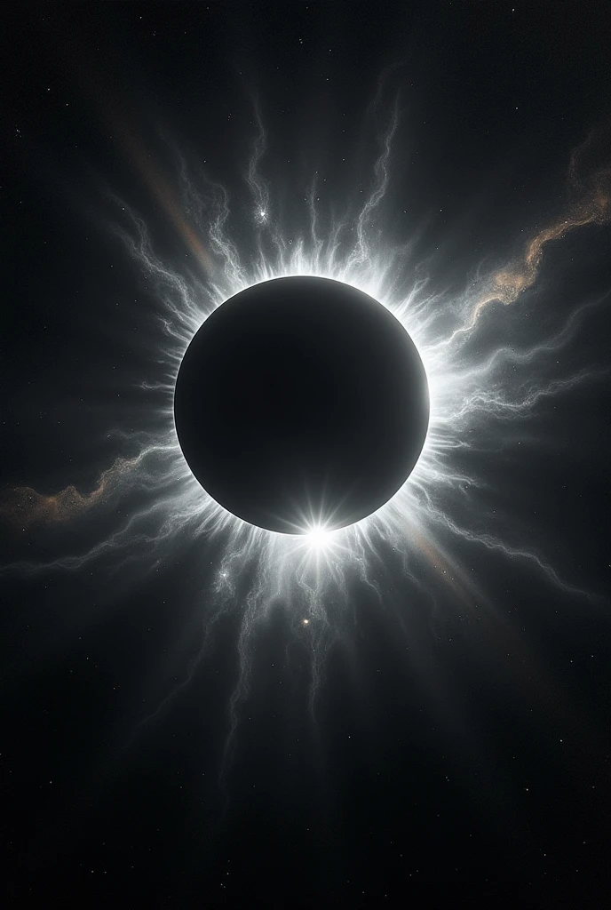 Create a void in space , with an eclipse in the background