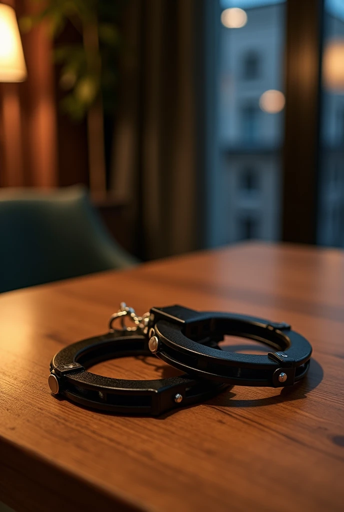  medium sized black leather handcuffs
